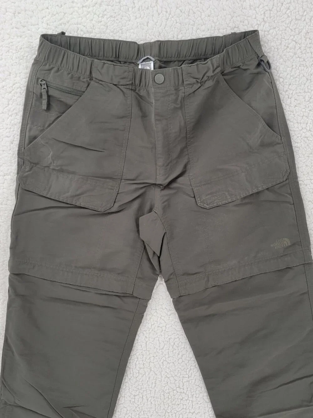 The North Face Men's Large Convertible Zip-Off Hiking Cargo Pants Olive Green